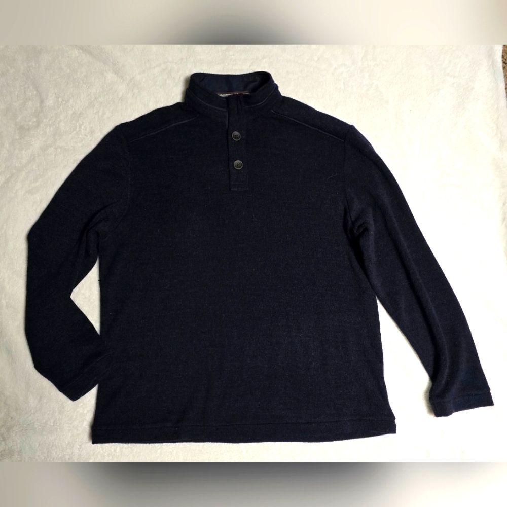 Age of Wisdom Sweater Size XL XLarge Men Pullover Top Navy Blue Stretch